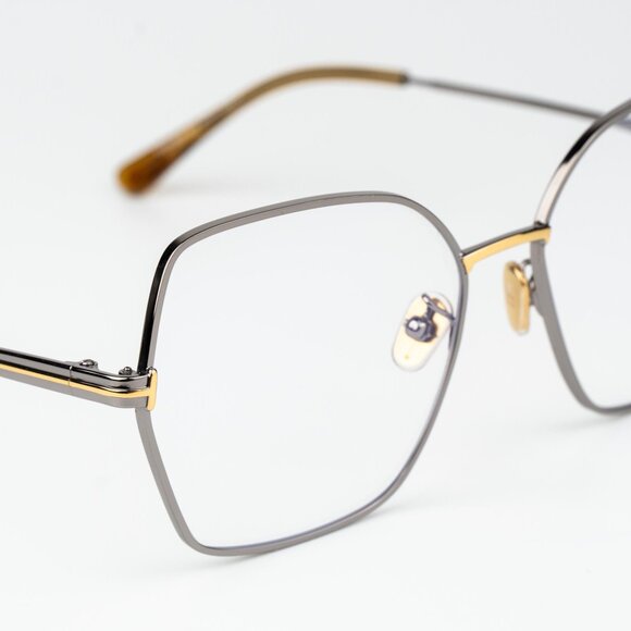 Tom Ford Woman Eyeglasses Ruthenium Blue Light Block Butterfly FT5876-B 014 - Picture 6 of 12